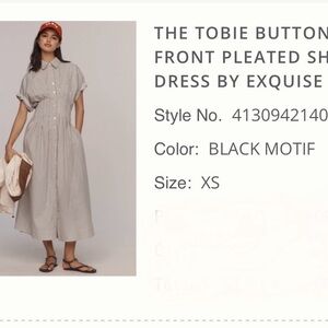 Anthropologie Tobie Button-Front Dress